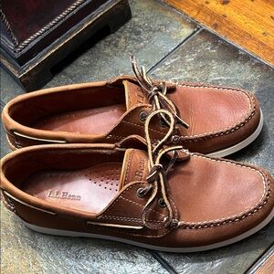 L.L. Bean Women’s Tan Leather Boat Shoes Only Worn A Few Times